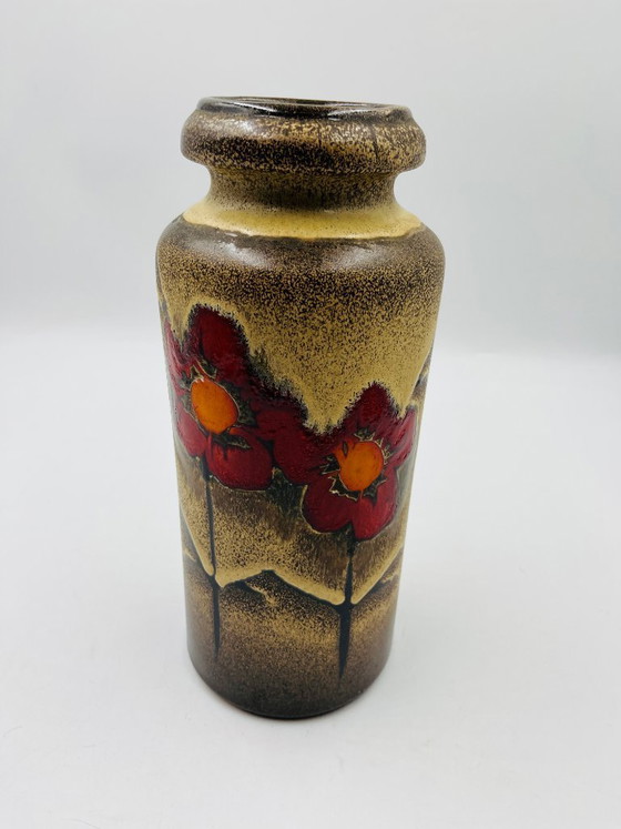 Image 1 of Scheurich vase, shape 517, floral decoration by Heinz Siery