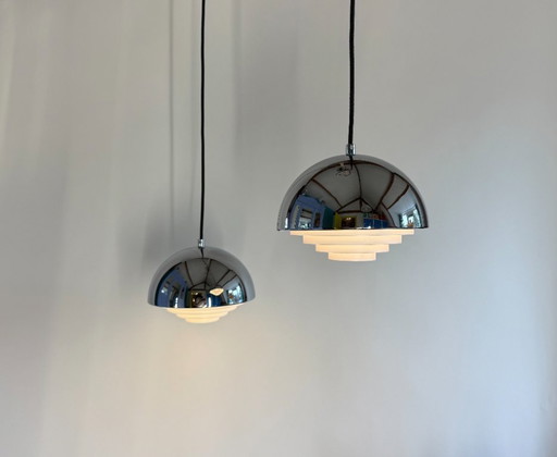 2x Vintage Danish pendant lamp type "Milieu" by Jo Hammerborg