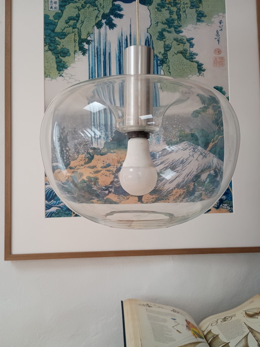 Rare Danish Vintage Apple-Shaped Globe Lamp by the Brand Belid, 1970s – hanglampen, rvs, Glass