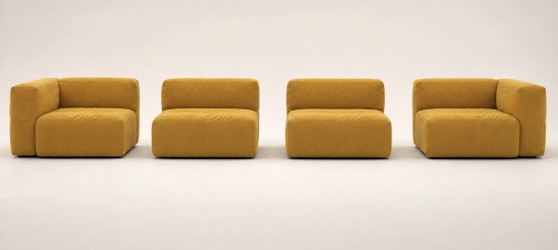 Viccarbe Savina, Victor Carrasco, 4 piezas - Kvadrat Steelcut Trio – Sofás modulares, Textile (photo 2 of 13)