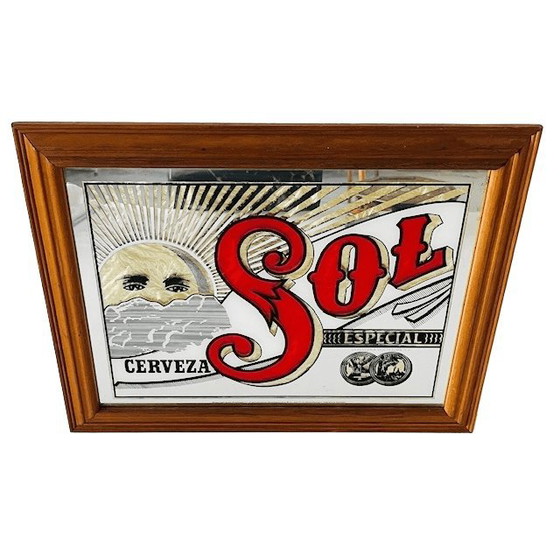 Image 1 of Alter mexikanischer Cerveza Sol Bierspiegel 1960er Jahre