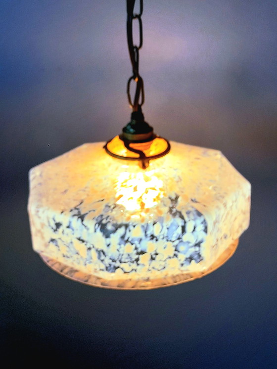 Image 1 of Lámpara colgante Art Déco en cristal Clichy rosa