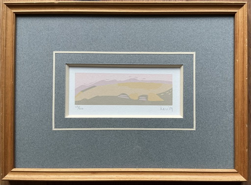 Harr Scheffer - Linogravure Ronkenstein (2009) – lithos zeefdrukken, Glass, Paper