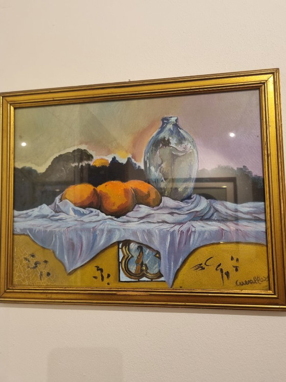 Stillleben-Gemälde des Autors – Acryl auf Karton – Signiert – Gemälde & Zeichnungen, Wood (photo 4 of 5)