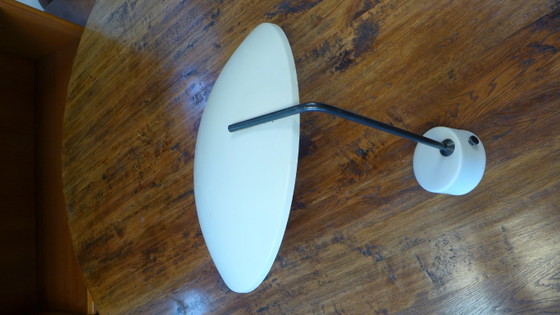Table lamp with oval shade, white, Stilnovo, Pendant lamps, Metal, Plastic, Minimalisme (photo 6 of 7)