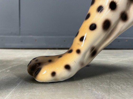 Image 1 of Grande statua di leopardo in ceramica italiana, anni '60
