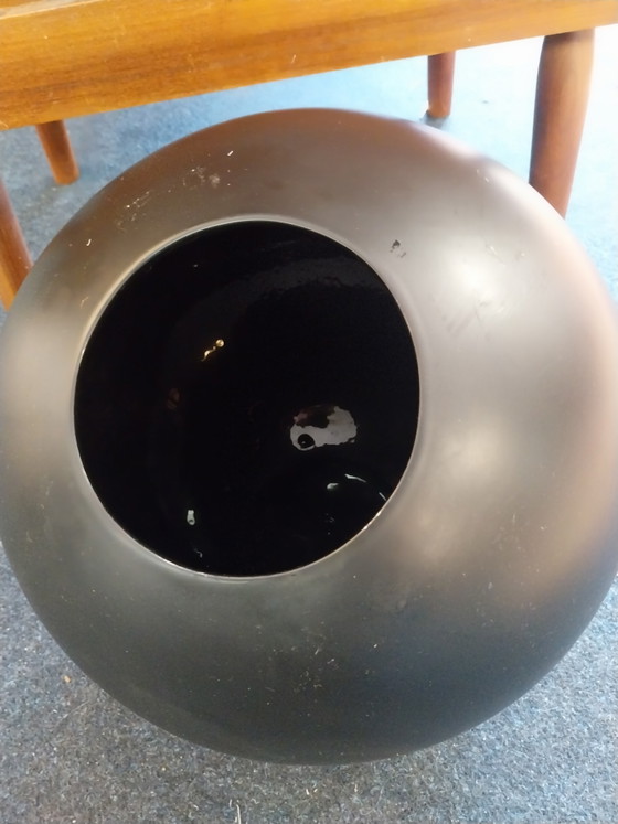 Image 1 of 1 x ceramic spherical vase IKEA 1999 black 1999 made in Portugal