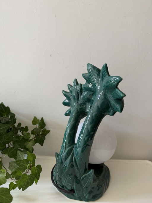 Lampe palmier avec globe blanc – tafellampen, Ceramic (photo 2 of 7)