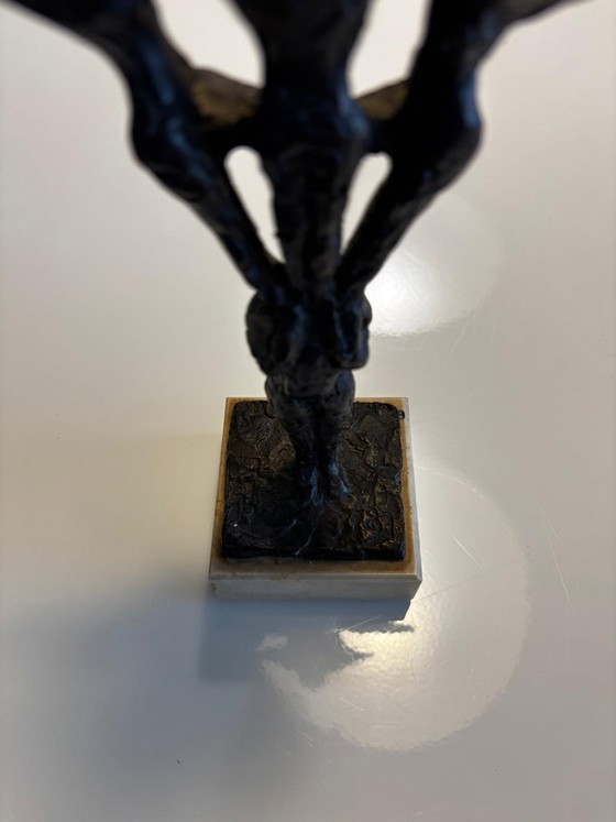 Image 1 of John Bier - sculpture, The Acrobats No. 6 - 38.5 cm - Bronze, Marble - 1987