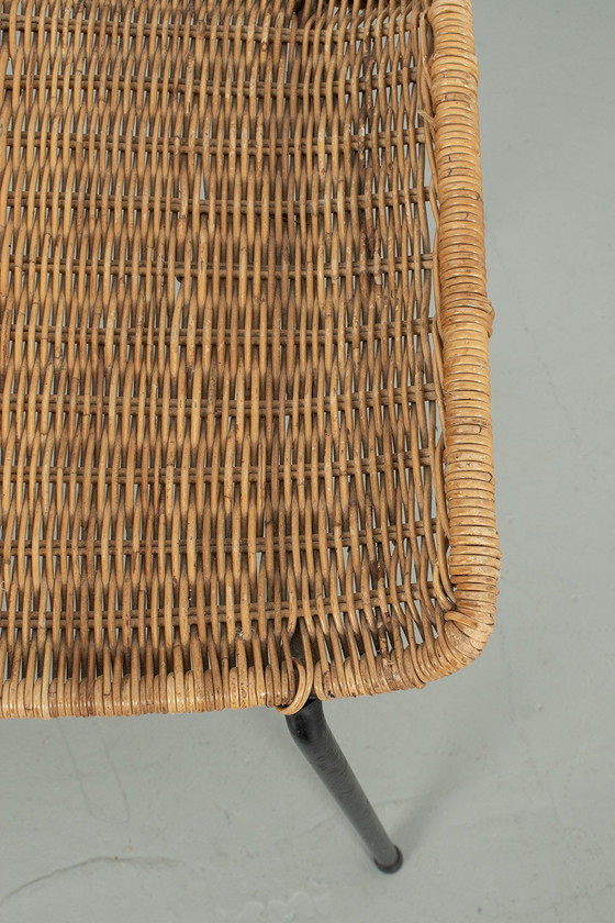 Image 1 of Drahtgestellhocker mit Rattan