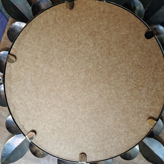 Image 1 of Vintage Fleur-de-Lis Wall Mirror – Copper Bronze Patina – 47 cm