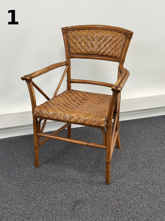 Poltrona in rattan e bambù anni '70 – Sedia da pranzo vintage in canna intrecciata – Sedie da pranzo (photo 3 of 14)