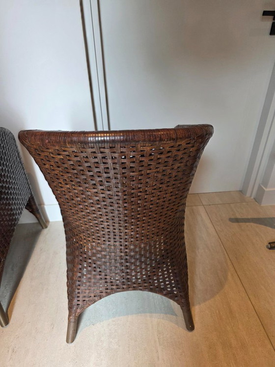4 M Design Dark Brown Woven Leather Dining Chairs – M Desighn (photo 14 of 17)