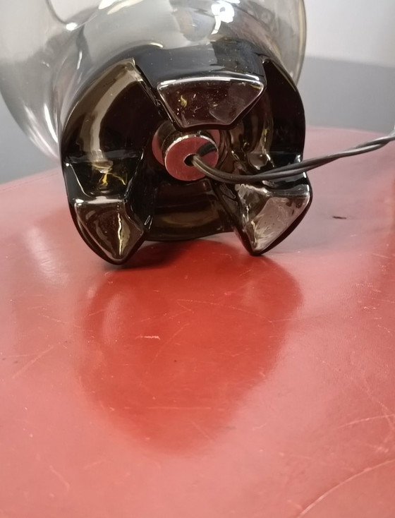 Image 1 of Tischleuchte aus Rauchglas von Sussmuth Leuchten, 1970er Jahre