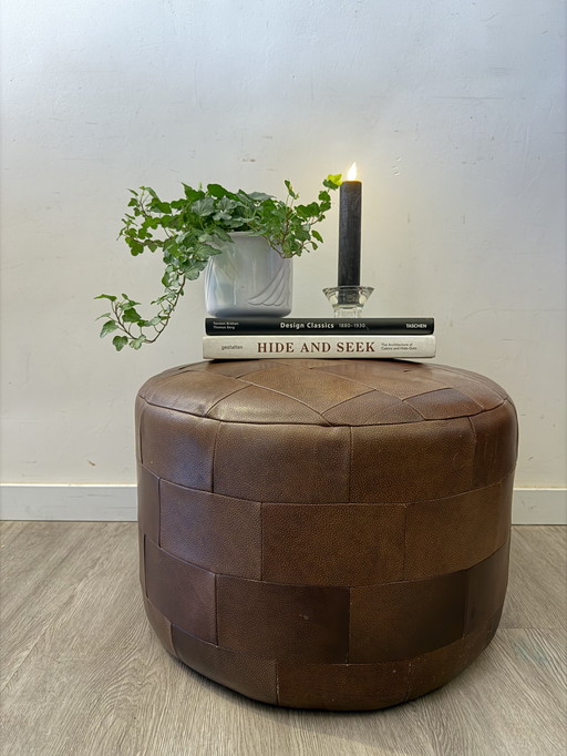 Pouf patchwork vintage années 70