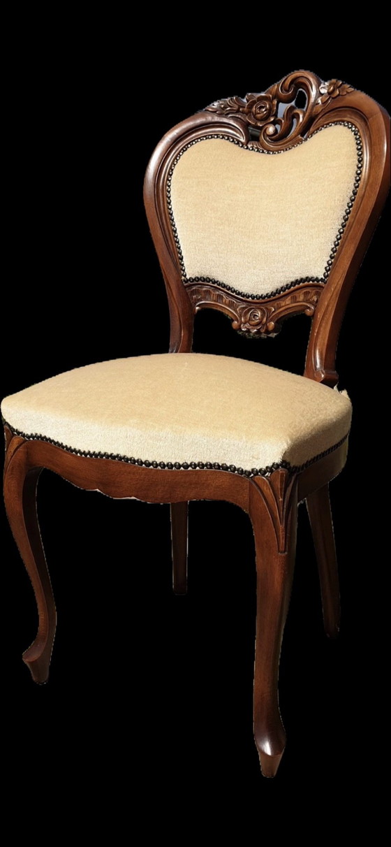 4 sedie da pranzo barocche – Tessile, Legno (photo 5 of 5)