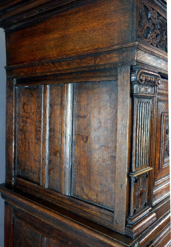Image 1 of 17th century Dutch pilaster cabinet.