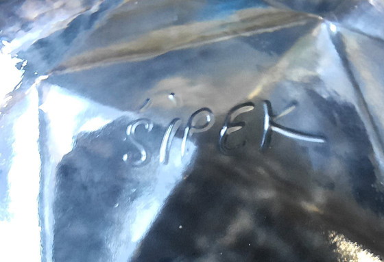 Image 1 of (W019) Magnifique vide-poche / bol en cristal de Bohême – Cristal au plomb soufflé moulé avec signature « Šípek »