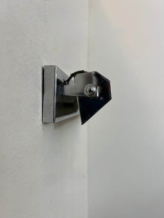 Image 1 of Applique vintage moderniste orientable, métal chromé, France, 1930