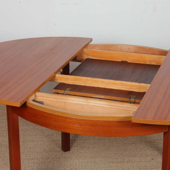 Image 1 of Round extendable teak dining table, 1970