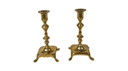 Set van 2 vintage messing kandelaars – klassieke stijl – goudkleur