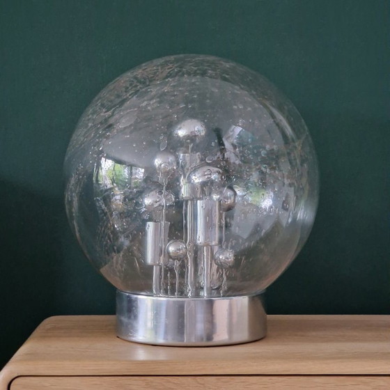 Image 1 of Lampe de table vintage Doria Leuchten « Big Ball » – Design de l'ère spatiale (années 1970, Allemagne)