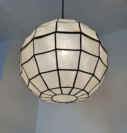 Mother-of-pearl and brass spherical suspension from the 60s