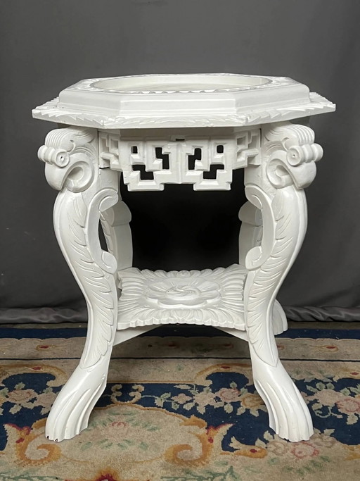 Mesa de estilo chinoiserie. Madera maciza. – bijzettafels, Wood (photo 2 of 5)