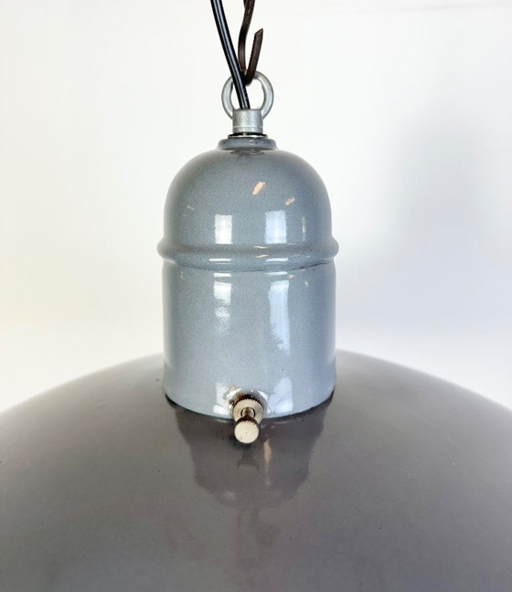 Image 1 of Suspension industrielle en émail gris, années 1960