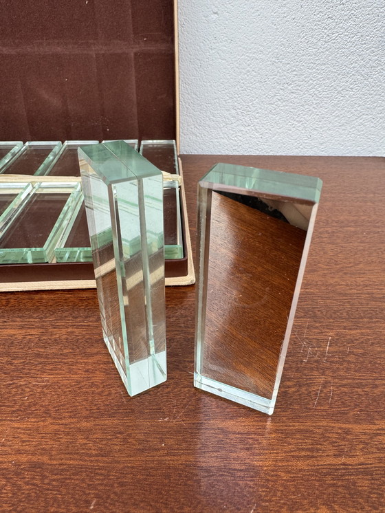 Image 1 of Art Deco messenhouder van spiegelend kristal