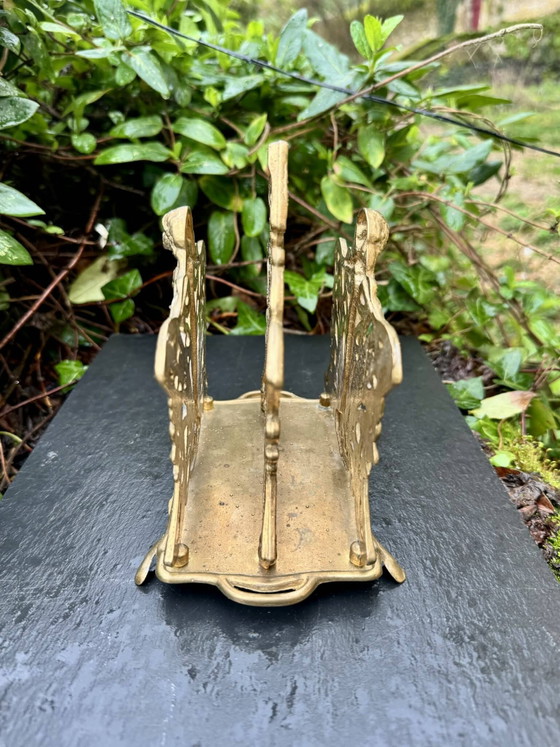 Massief messing tijdschriftenrek Art Nouveau – Brass (photo 2 of 6)