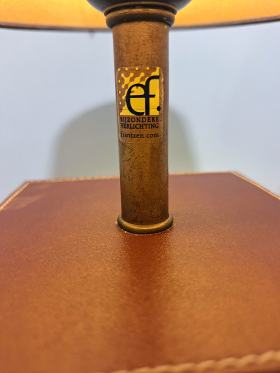 Image 1 of E.F. Fransen leren tafellampen 