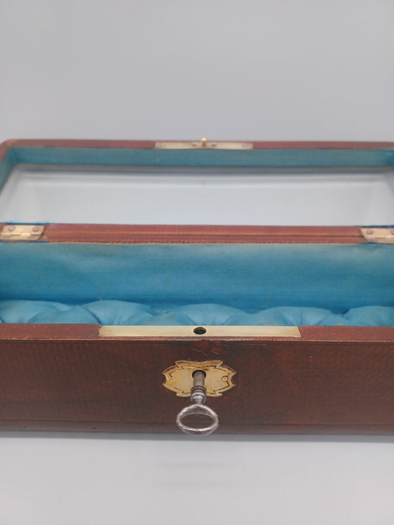 Image 1 of Boîte à Bijoux Ancienne de la Fin du XIXe, Napoléon III, en Cuir