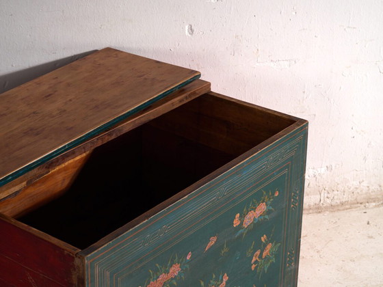 Baule cinese antico in olmo laccato verde – Cina, circa 1900 – Armadi contenitori (photo 31 of 40)