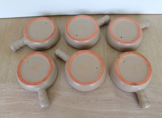 Image 1 of snail/tapas pots, 6 pieces, vintage Emile Henry ceramic