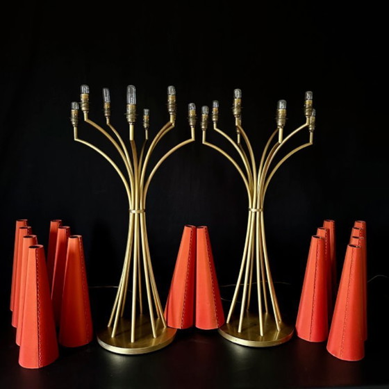 Image 1 of Paire de très grandes lampes candélabre 118 cm