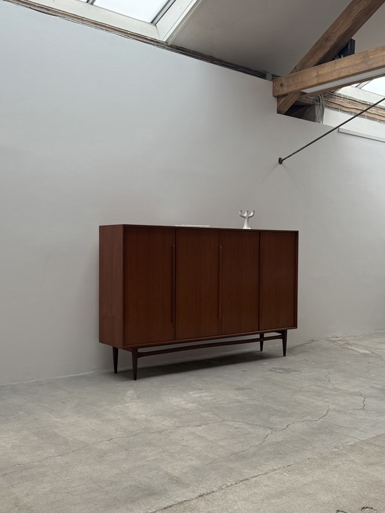 Image 1 of Heinrich Riestenpatt teak wooden highboard 225cm, Germany 1960s