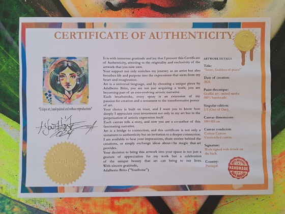 Image 1 of YOUTHONE - Irene, Diosa de la Paz - Lienzo del artista