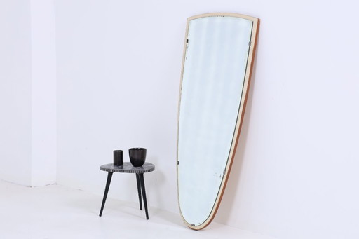 Vintage Mirror 60s | Mid - Century Hanging Mirror Mirror Wood Retro Slanted Vintage #06-03