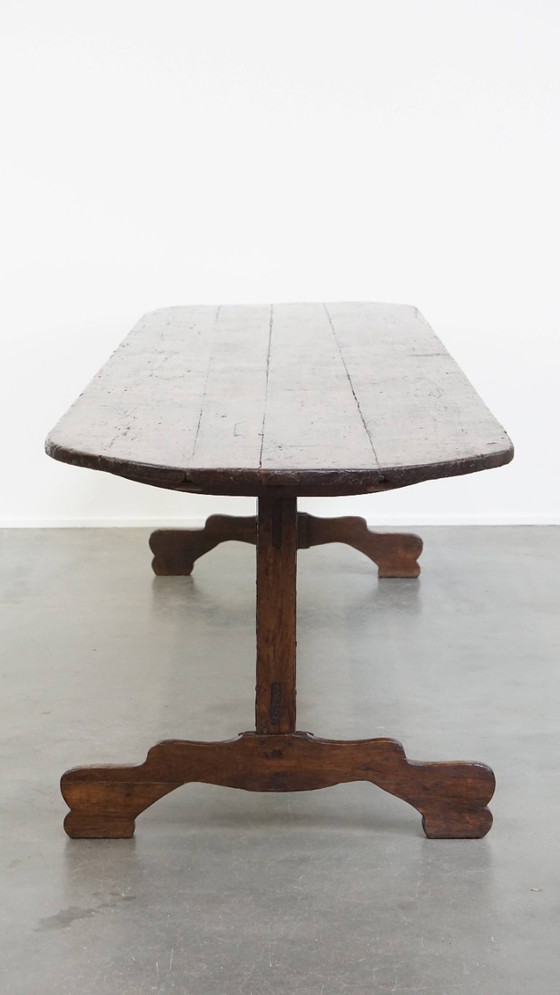 Image 1 of Mesa de comedor antigua XXL de madera de álamo del siglo XVIII