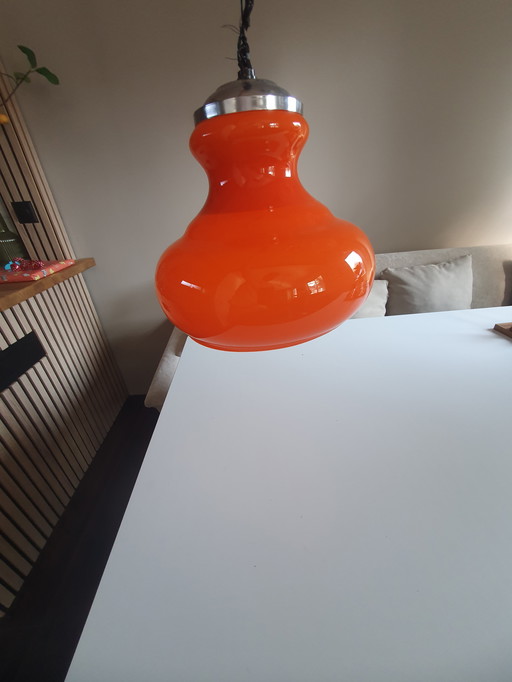Vintage design Hängeleuchte Opal Orange