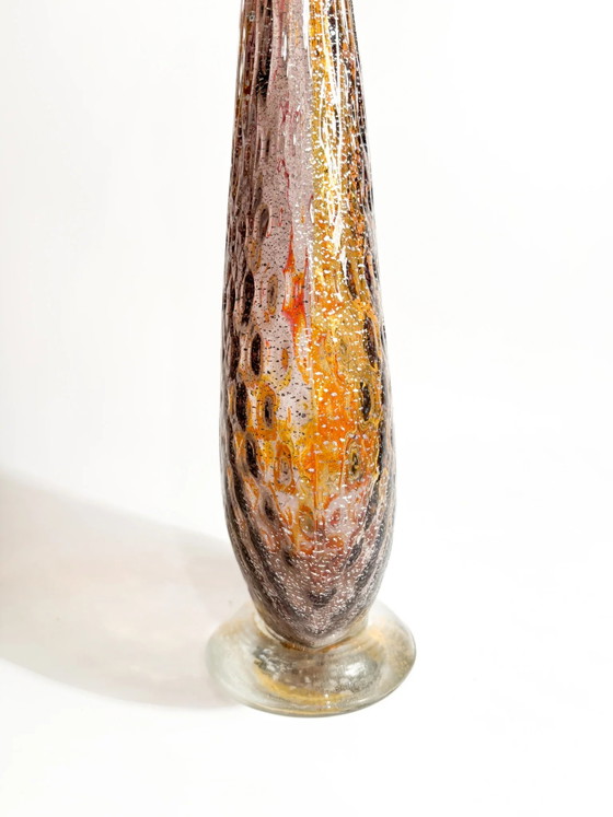 Bottiglia in vetro di Murano multicolore anni '80 con foglia d'argento – Oggetti decorativi (photo 6 of 12)