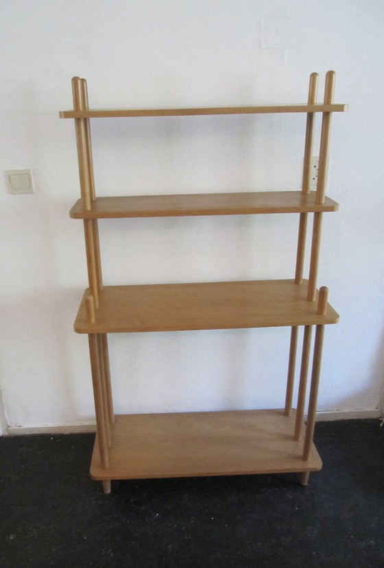 Vintage Willem Lutjens Stick Cabinet Room Divider Bookcase Cabinet – Gouda den Boer, Wood (photo 5 of 10)