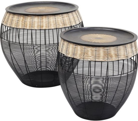 Image 1 of Side Table African Drums (2/Set)