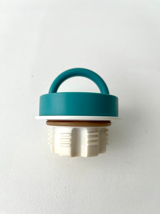 Image 1 of Alfi turquoise jug, Denmark postmodern insulated jug, thermos flask, 80s design