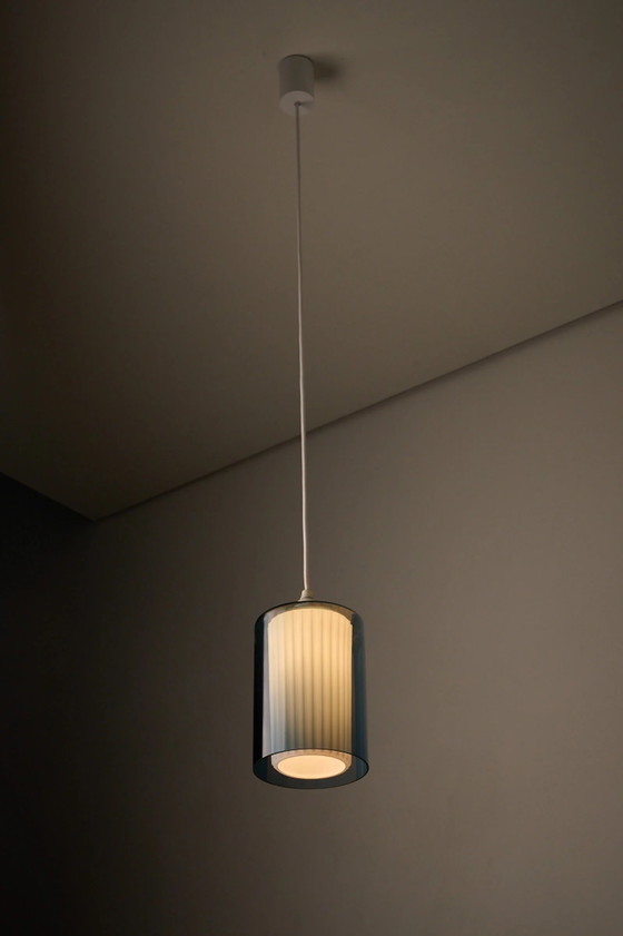 Double Glass Pendant in Blue and Opaline, Europe, 1960s/1970s, Ceiling lights, Vintage (photo 5 of 9)