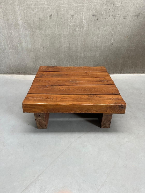 Image 1 of Brutalist Wabi Sabi Salontafel Massief Eiken