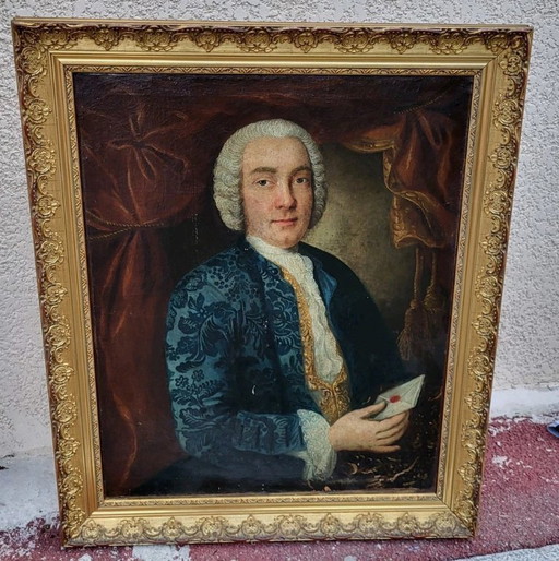 Portret van een jonge Franse aristocratische man - 18e-eeuws olieverfschilderij
