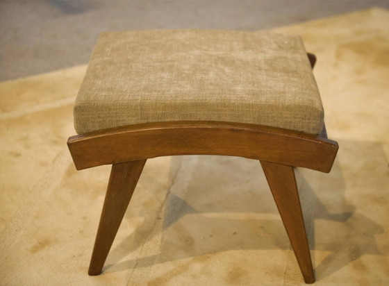 Scandinavian armchair and two 1960s ottomans. (photo 10 of 16)