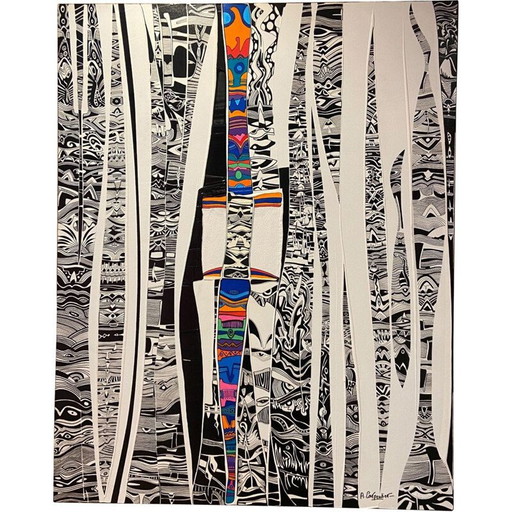 Acryl auf alter Leinwand "ToteM 01" von Alain Carpentier